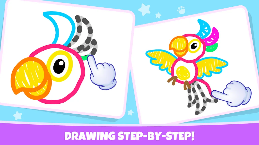 Скачать Drawing for kids! Toddler draw [MOD: все рисунки и цвета открыты] на телефон — скриншот 3