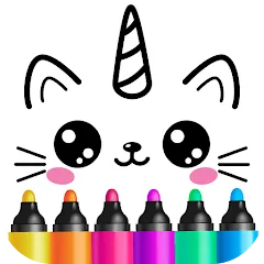 Скачать Drawing for kids! Toddler draw [MOD: все рисунки и цвета открыты] на телефон