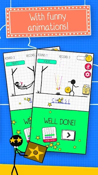 Взломанная Hangman [MOD: без рекламы и бесконечные подсказки] на Андроид — скриншот 3