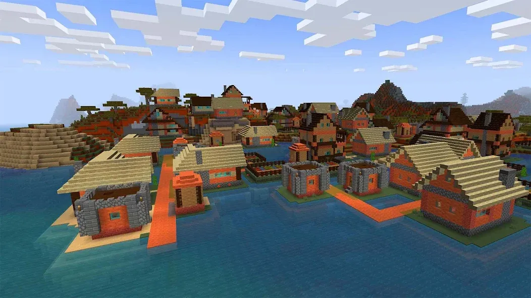 Скачать Mini Block Craft Realm Craft [MOD: бесконечные ресурсы и все постройки] на телефон — скриншот 2