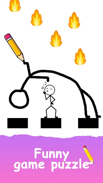 Скачать Save The Stick: Draw 2 Save [MOD: безлимитные подсказки и открыты все уровни] на телефон — скриншот 3