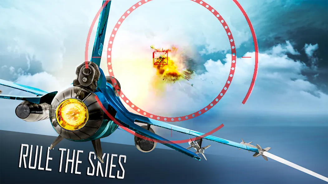 Скачать Jet Fighter: Sky Combat 3D [MOD: безлимитные деньги и патроны] на телефон — скриншот 2