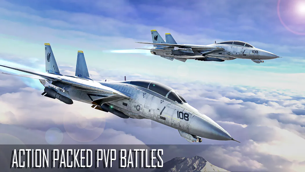 Скачать Jet Fighter: Sky Combat 3D [MOD: безлимитные деньги и патроны] на телефон — скриншот 5