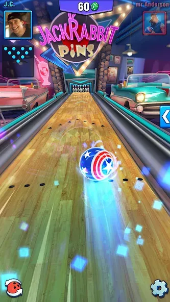 Взломанная Bowling Crew — 3D bowling game [MOD: безлимитные монеты и открытые дорожки] на Андроид — скриншот 4