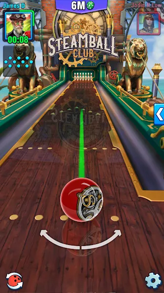 Взломанная Bowling Crew — 3D bowling game [MOD: безлимитные монеты и открытые дорожки] на Андроид — скриншот 5
