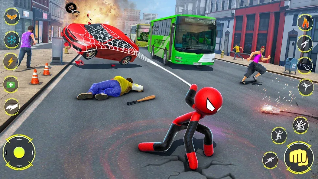 StickMan Rope Hero Spider Game [MOD: безлимитные деньги и суперспособности] — Скачать бесплатно (APK) — скриншот 3