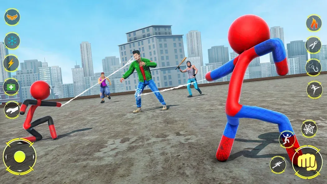 StickMan Rope Hero Spider Game [MOD: безлимитные деньги и суперспособности] — Скачать бесплатно (APK) — скриншот 4