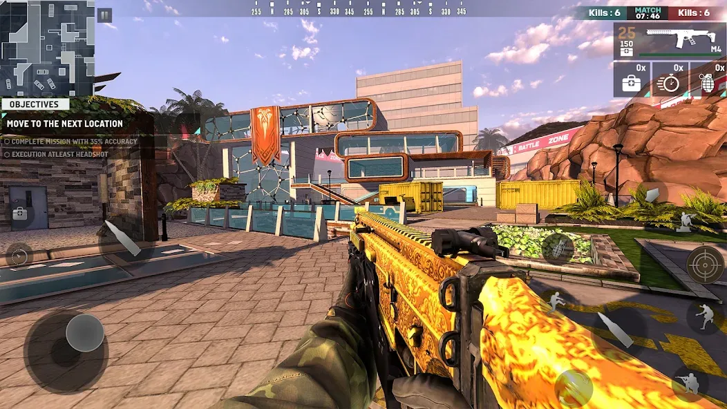 Скачать BattleZone: PvP FPS Shooter [MOD: безлимитные патроны и здоровье] на телефон — скриншот 2