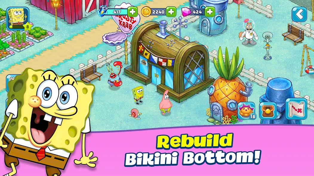 Скачать SpongeBob Adventures: In A Jam [MOD: безлимитные деньги и ресурсы] — скриншот 1