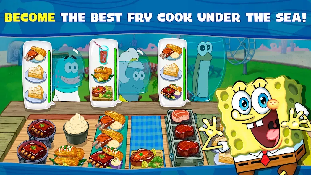 Скачать SpongeBob: Krusty Cook-Off [MOD: безлимитные деньги и ресурсы] на телефон — скриншот 1