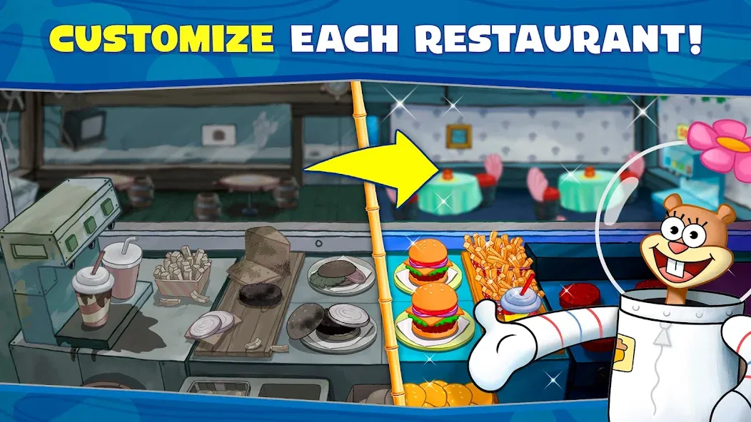 Скачать SpongeBob: Krusty Cook-Off [MOD: безлимитные деньги и ресурсы] на телефон — скриншот 5
