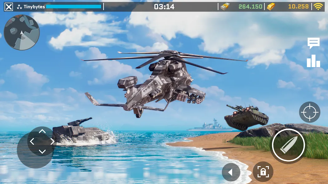 Massive Warfare: Tanks PvP War [MOD: безлимитные деньги и усиленная техника] последняя версия — скриншот 1