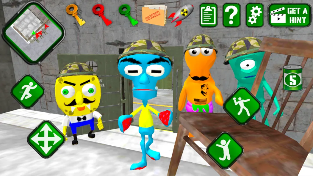 Скачать взлом Sponge Area 51. Neighbor Alien [MOD: безлимитные патроны и ускоренный бег] — скриншот 4