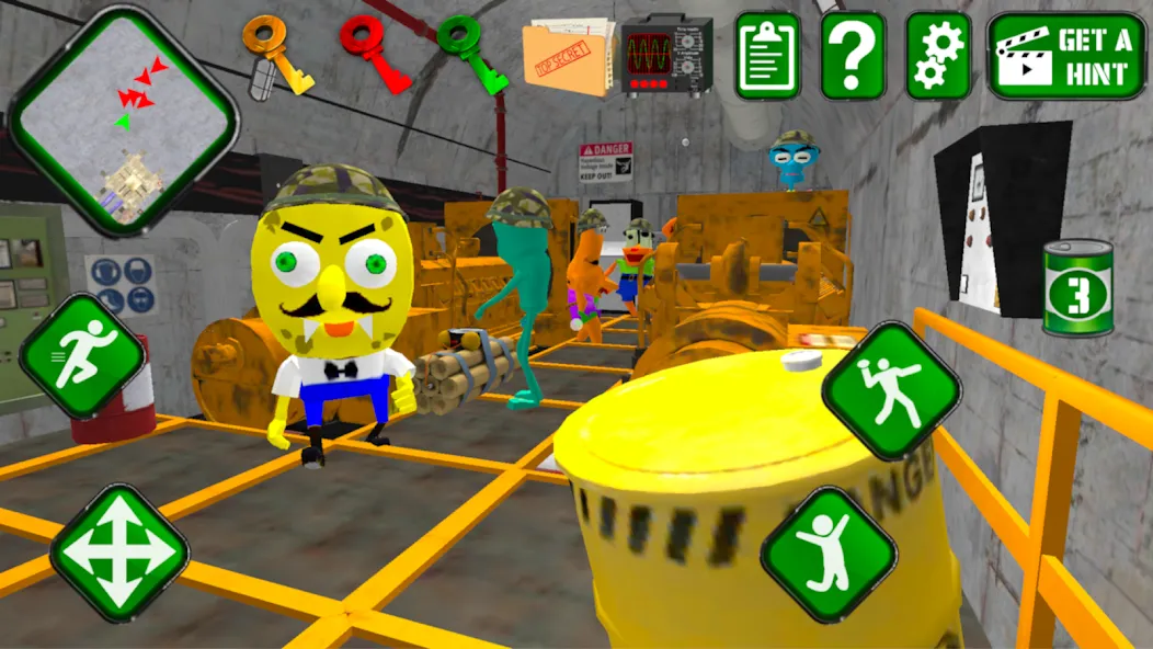 Скачать взлом Sponge Area 51. Neighbor Alien [MOD: безлимитные патроны и ускоренный бег] — скриншот 5