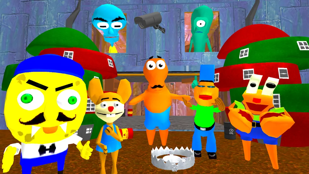 Скачать Sponge Neighbor Escape 3D [MOD: открыты все уровни и подсказки] на телефон — скриншот 1