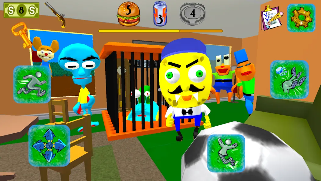 Скачать Sponge Neighbor Escape 3D [MOD: открыты все уровни и подсказки] на телефон — скриншот 2