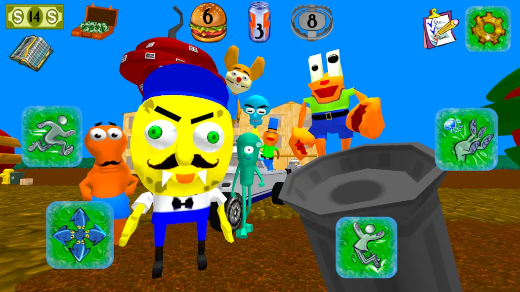Скачать Sponge Neighbor Escape 3D [MOD: открыты все уровни и подсказки] на телефон — скриншот 3