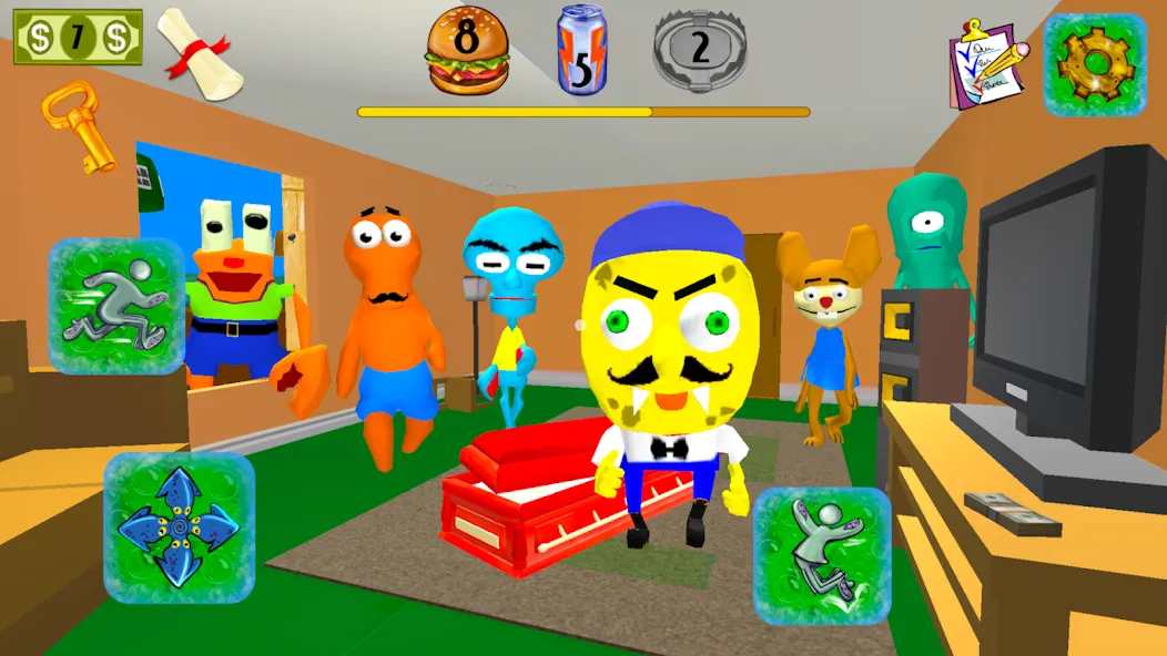 Скачать Sponge Neighbor Escape 3D [MOD: открыты все уровни и подсказки] на телефон — скриншот 4