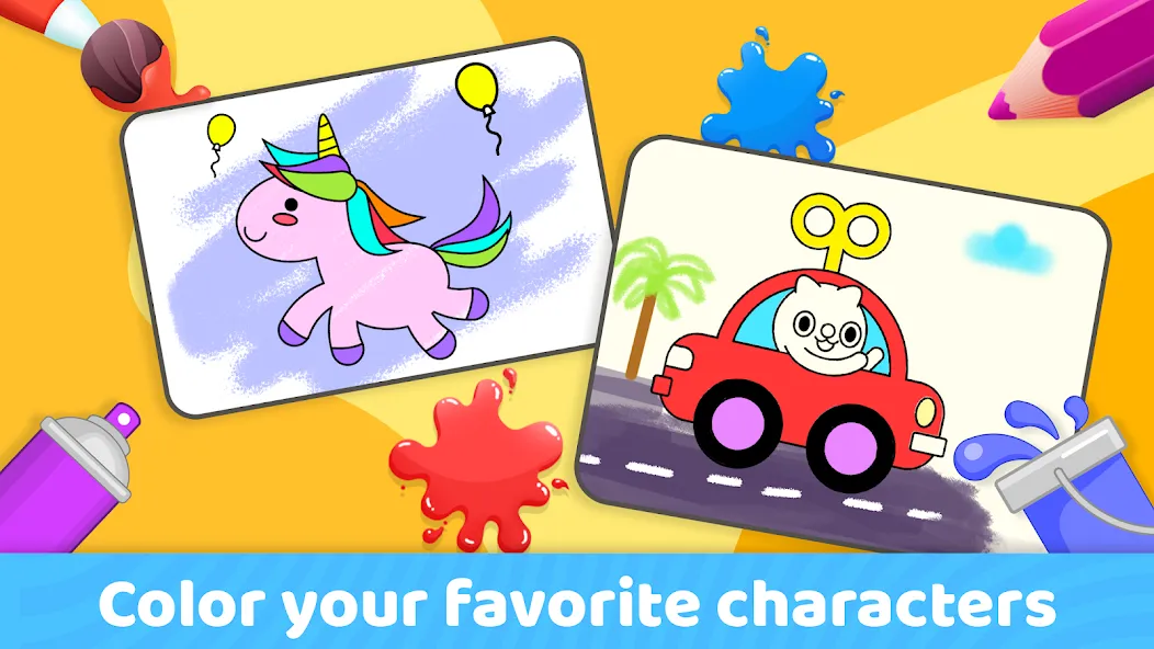 Toddler Coloring Book For Kids [MOD: все раскраски разблокированы] — Скачать бесплатно (APK) — скриншот 2