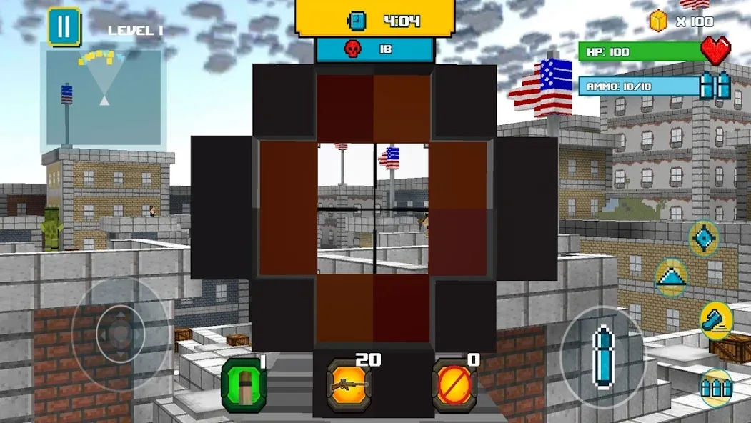 Скачать American Block Sniper Survival [MOD: безлимитные патроны и здоровье] — скриншот 4