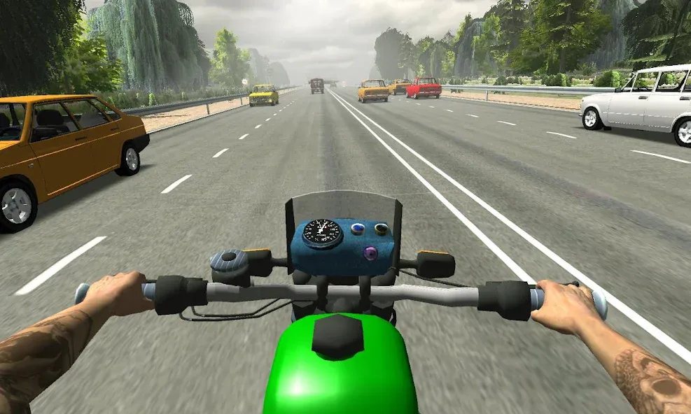 Russian Moto Traffic Rider 3D [MOD: безлимитные деньги и все мотоциклы открыты] (Бесплатно / APK) — скриншот 3