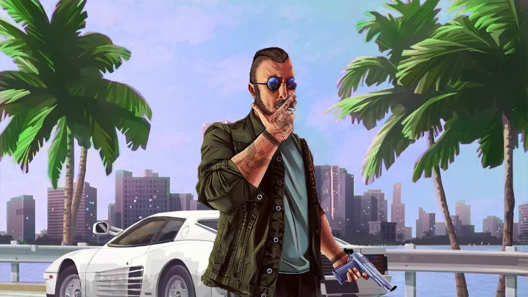 Взломанная City Grand Gangster Crime [MOD: безлимитные деньги и оружие] на Андроид — скриншот 4