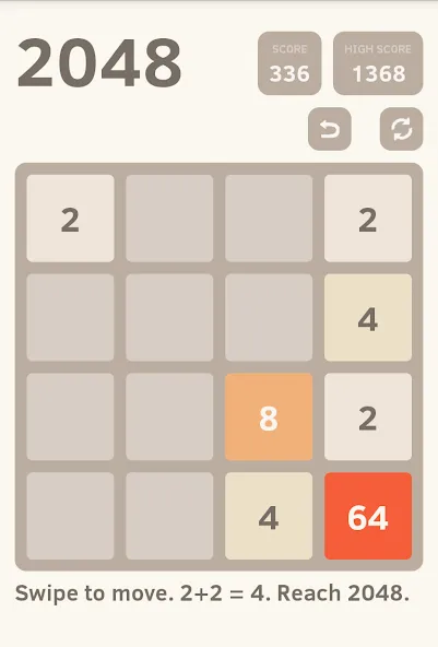 2048 [MOD: подсказки и отмена ходов] (Бесплатно / APK) — скриншот 2
