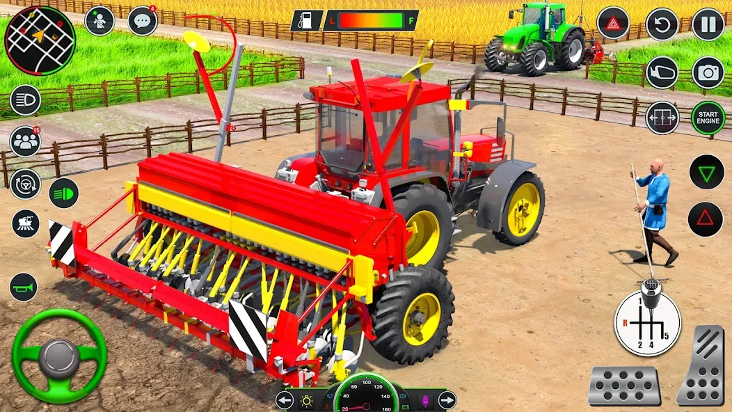 Real Tractor Driving Games [MOD: безлимитное топливо и открыты все тракторы] последняя версия — скриншот 2