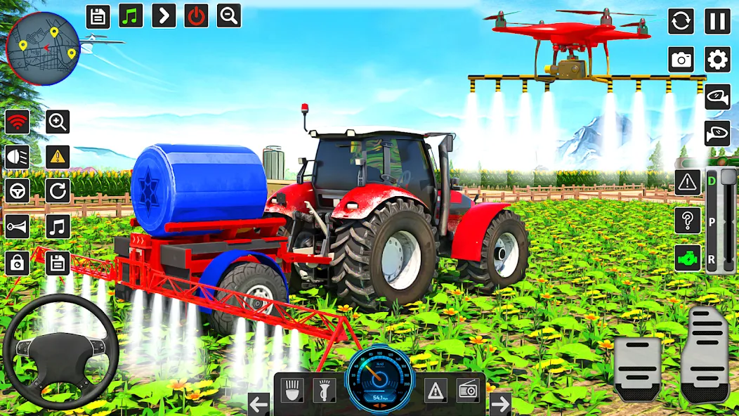 Real Tractor Driving Games [MOD: безлимитное топливо и открыты все тракторы] последняя версия — скриншот 4