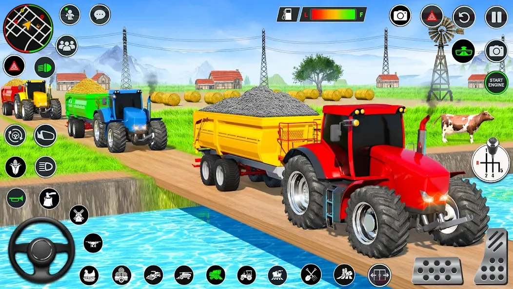 Real Tractor Driving Games [MOD: безлимитное топливо и открыты все тракторы] последняя версия — скриншот 5