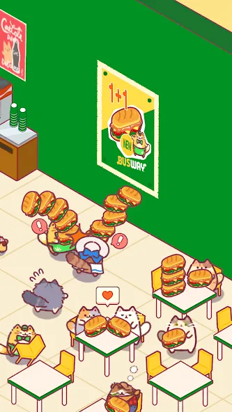 Cat Snack Bar: Cute Food Games [MOD: безлимитные деньги и ресурсы] на Андроид — скриншот 3