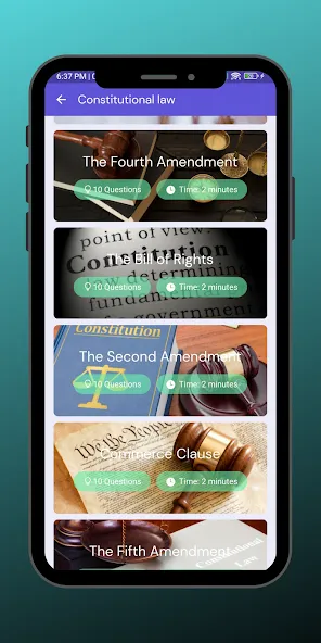 Скачать взлом Legal Mastery Quiz [MOD: безлимитные подсказки и все ответы] — скриншот 3