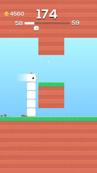 Square Bird - Flappy Chicken [MOD: безлимитные жизни и все скины] на Андроид — скриншот 1
