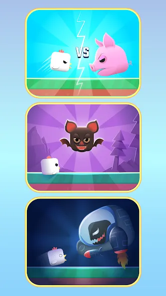 Square Bird - Flappy Chicken [MOD: безлимитные жизни и все скины] на Андроид — скриншот 2