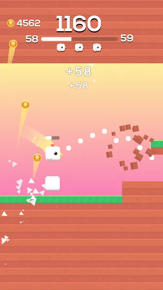 Square Bird - Flappy Chicken [MOD: безлимитные жизни и все скины] на Андроид — скриншот 3