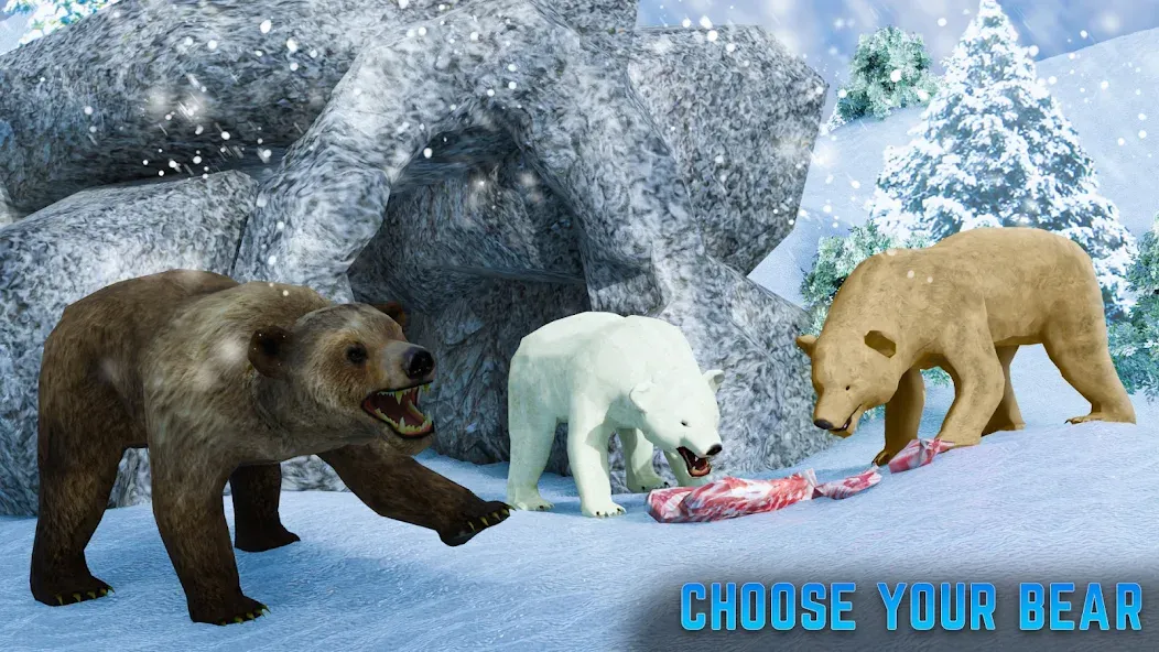 Скачать Polar Bear Family Survival [MOD: выживание полярной семьи без ограничений] — скриншот 2