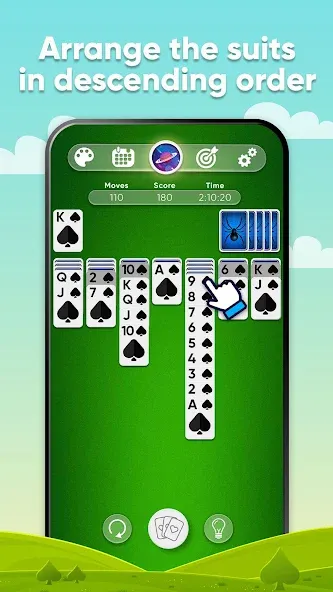Spider Solitaire [MOD: безлимитные подсказки и отмены ходов] (Бесплатно / APK) — скриншот 2