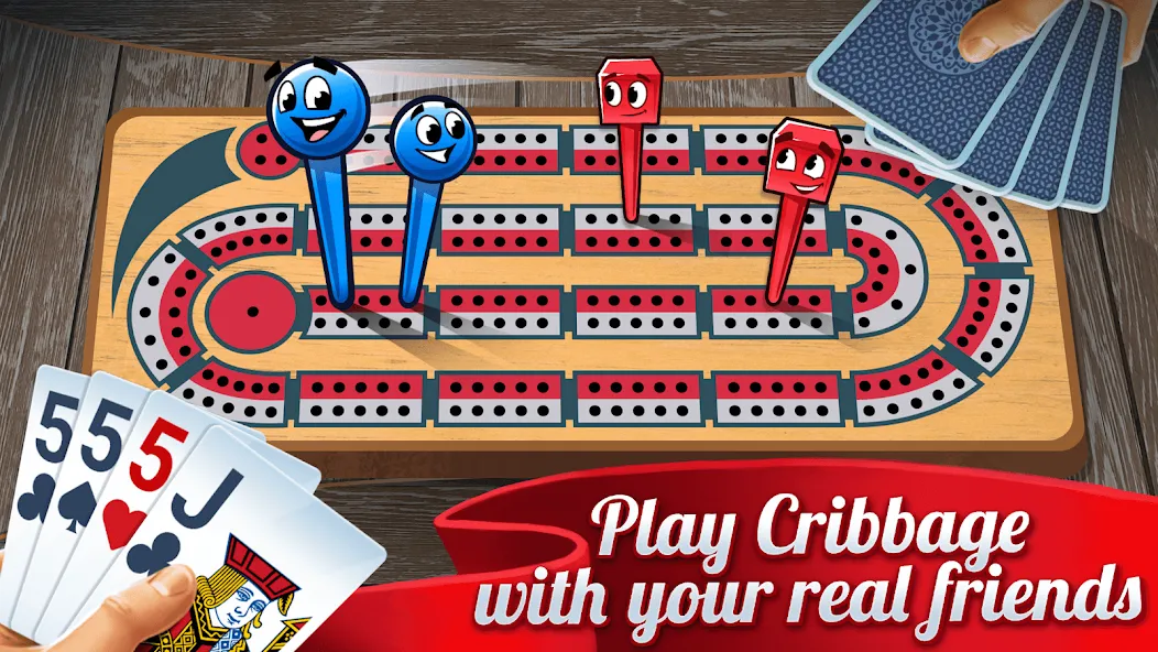 Взломанная Ultimate Cribbage: Card Board [MOD: безлимитные монеты и подсказки] на Андроид — скриншот 1
