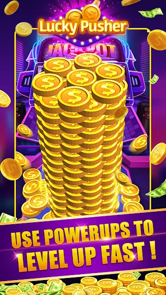 Взломанная Lucky Cash Pusher Coin Games [MOD: безлимитные монеты и бонусы] на Андроид — скриншот 1