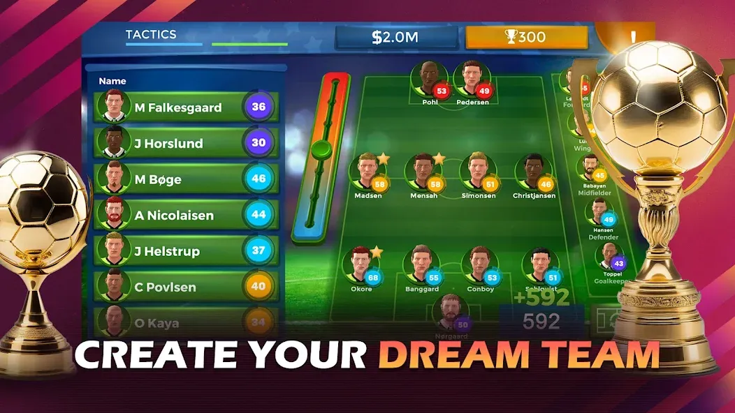 Pro 11 - Soccer Manager Game [MOD: безлимитные деньги и алмазы] на Андроид — скриншот 1