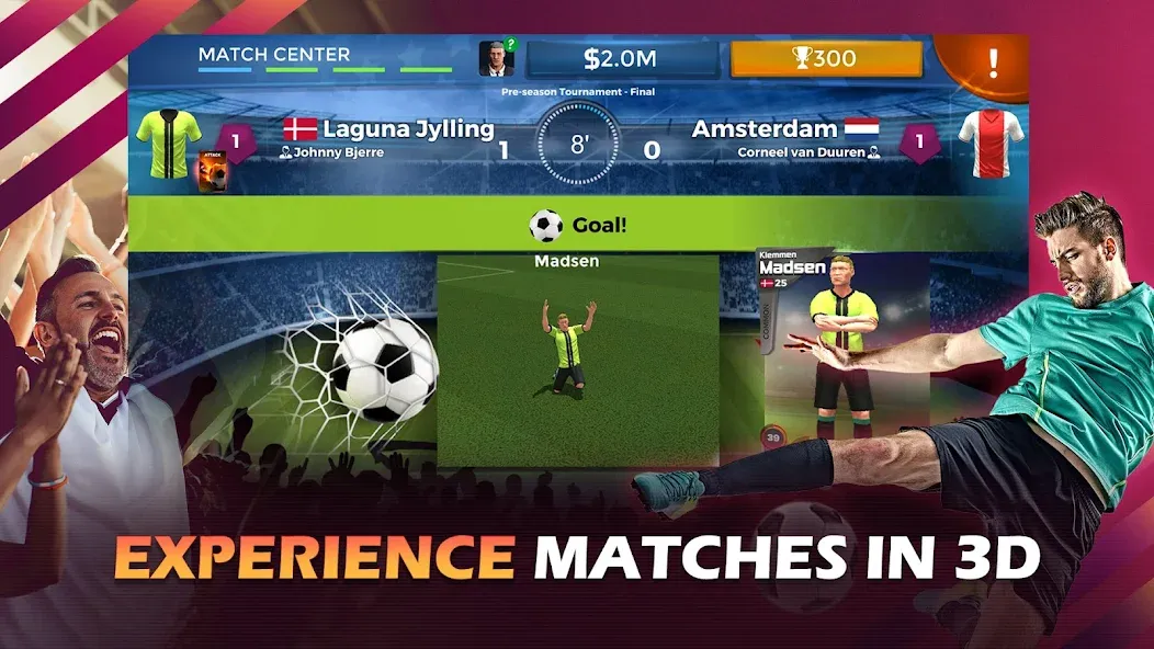 Pro 11 - Soccer Manager Game [MOD: безлимитные деньги и алмазы] на Андроид — скриншот 2