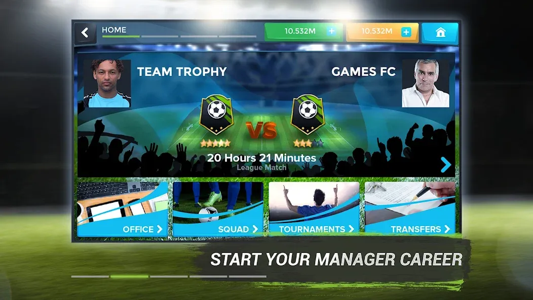 Взломанная FMU - Football Manager Game [MOD: безлимитные деньги и игроки] на Андроид — скриншот 2