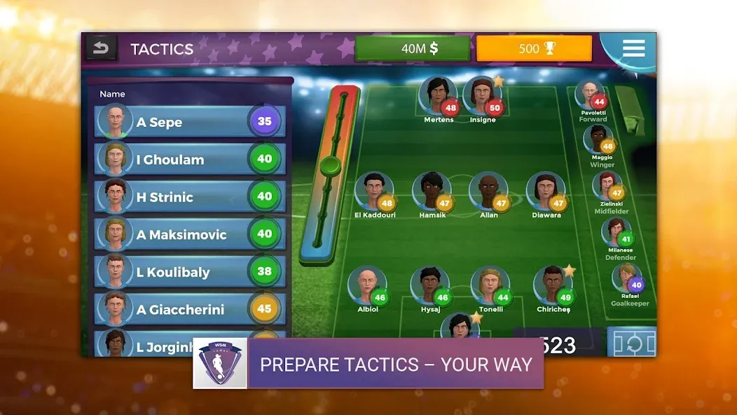 WSM - Women's Soccer Manager [MOD: безлимитные деньги и ресурсы] — Скачать бесплатно (APK) — скриншот 1