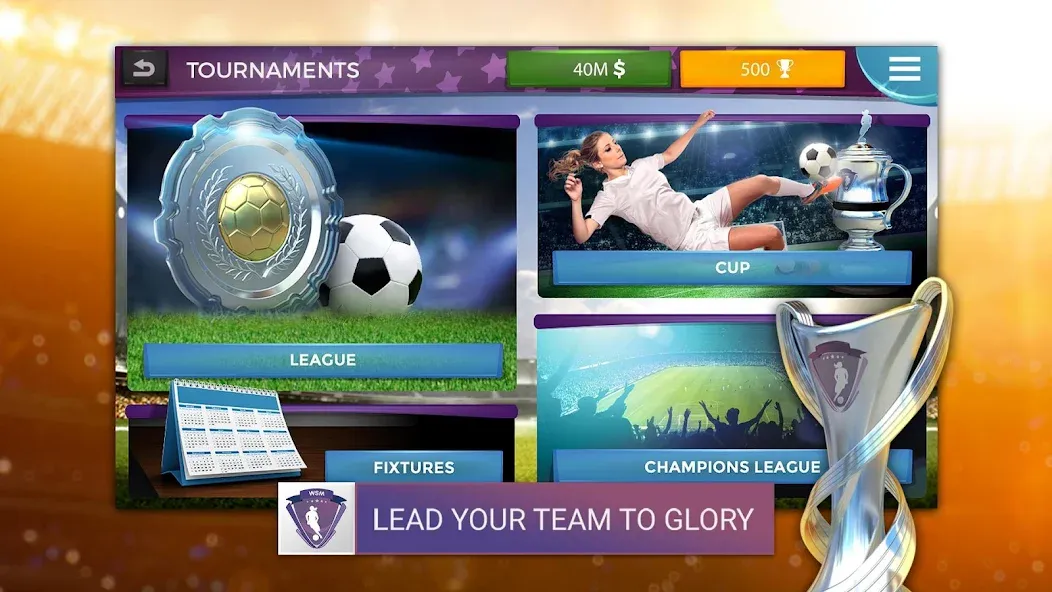 WSM - Women's Soccer Manager [MOD: безлимитные деньги и ресурсы] — Скачать бесплатно (APK) — скриншот 4