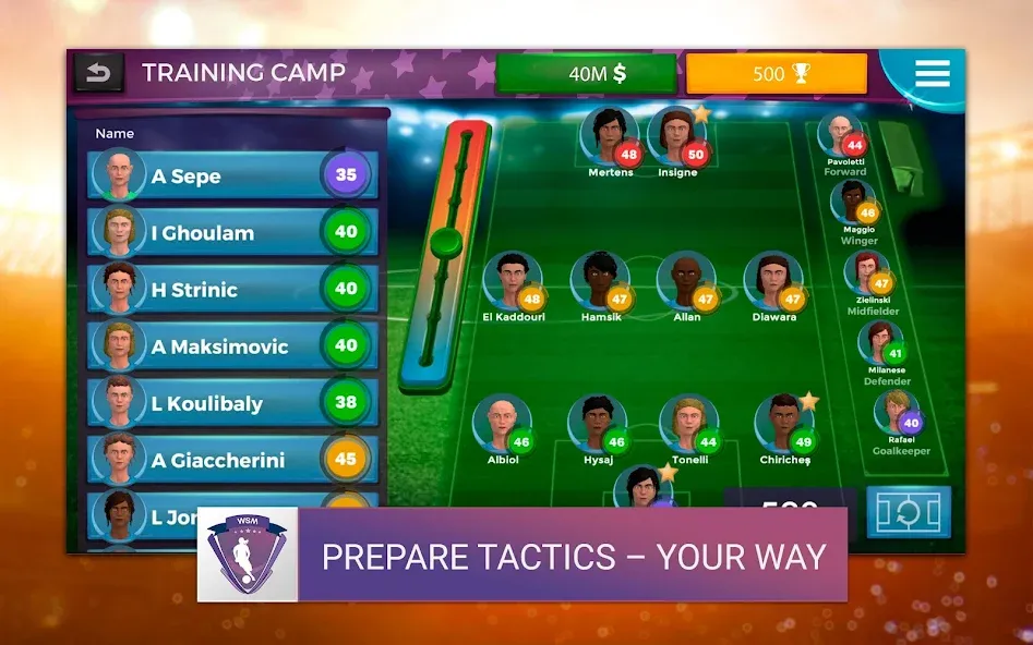 WSM - Women's Soccer Manager [MOD: безлимитные деньги и ресурсы] — Скачать бесплатно (APK) — скриншот 5