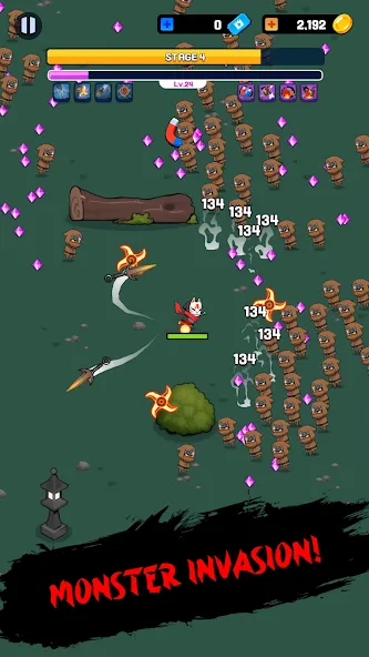 NINJA SURVIVOR.io [MOD: много денег и урона] последняя версия — скриншот 1