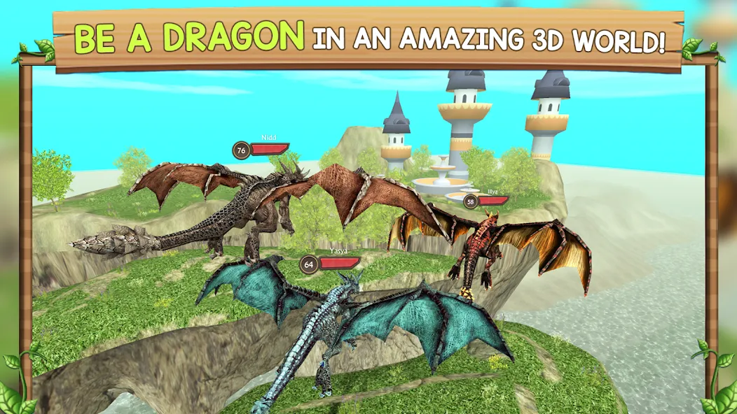 Скачать Dragon Sim Online: Be A Dragon [MOD: безлимитные деньги и мощный дракон] на телефон — скриншот 1