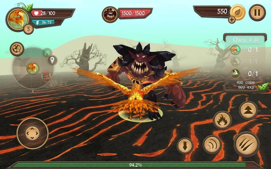 Phoenix Sim 3D [MOD: бесконечное здоровье и огненная мощь] (Бесплатно / APK) — скриншот 5