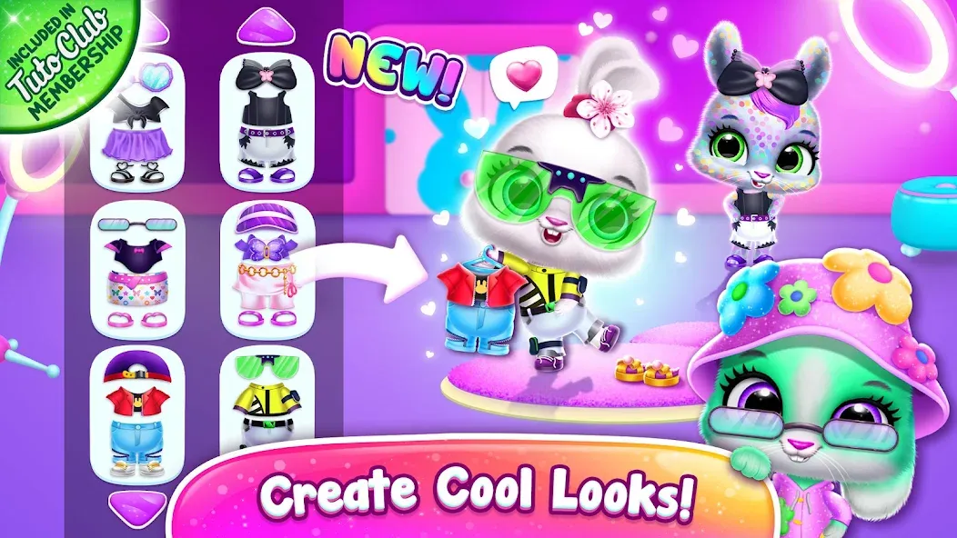 Скачать Bunnsies - Happy Pet World [MOD: безлимитные монеты и все питомцы] на телефон — скриншот 1
