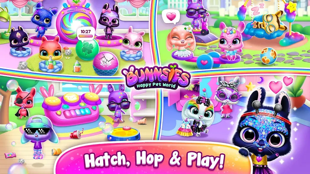 Скачать Bunnsies - Happy Pet World [MOD: безлимитные монеты и все питомцы] на телефон — скриншот 3